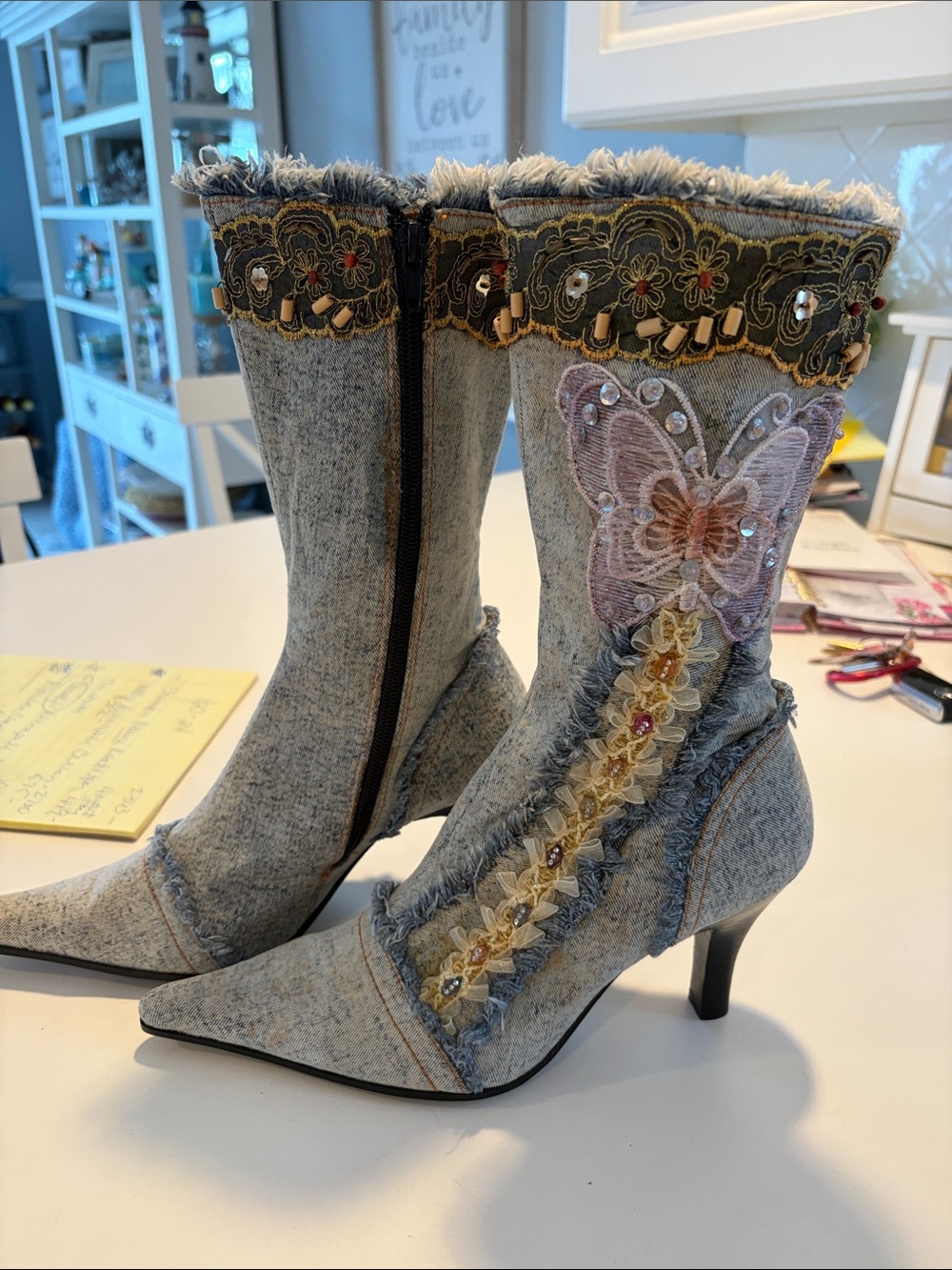 Emilia Schuhe size 39, 8.5 denim accessorized boots - Picture 4 of 9